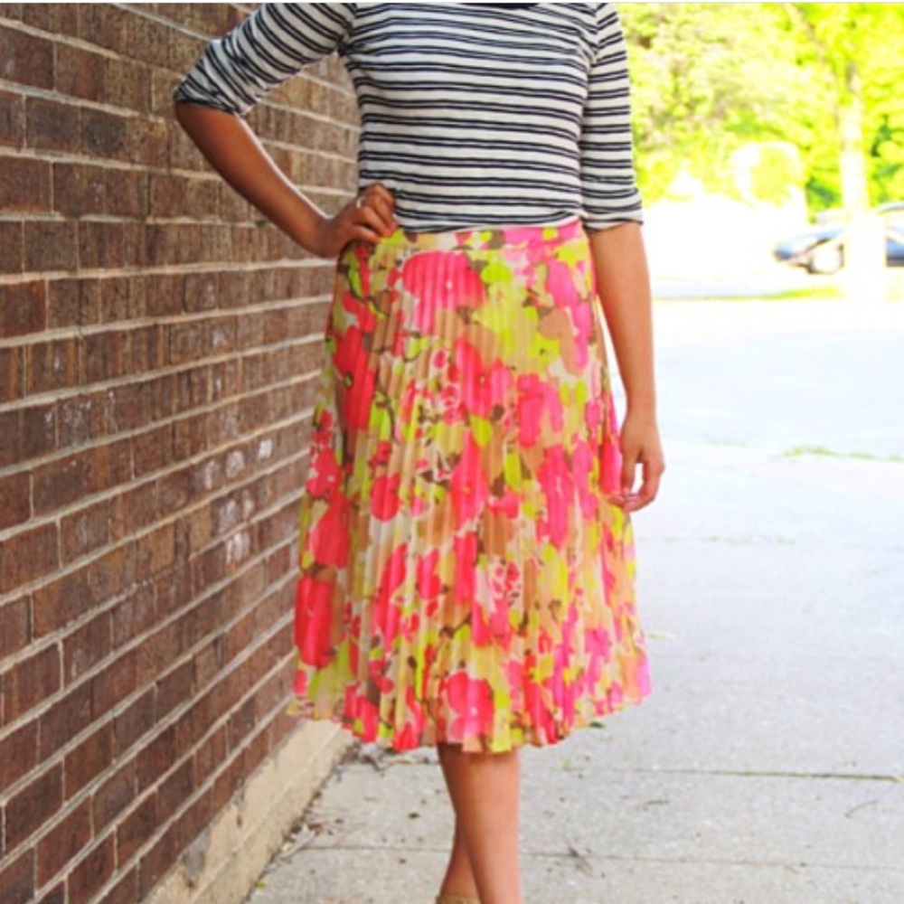 Loft midi floral skirt